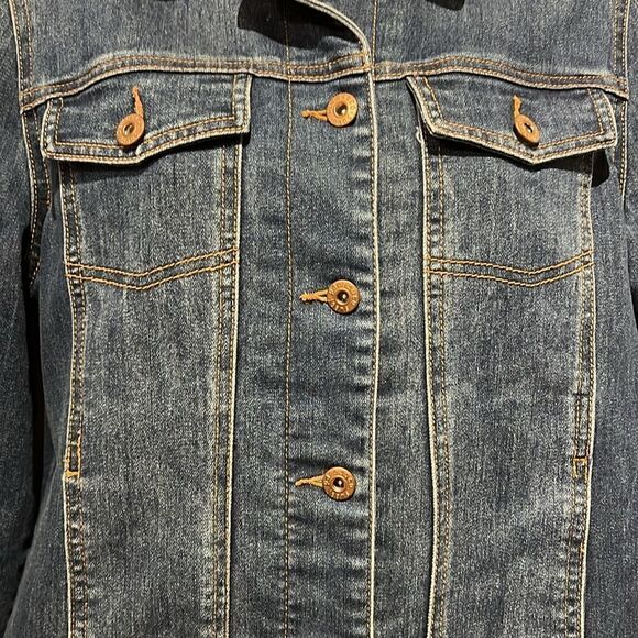 PARASUCO Red Plaid Lined Blue Denim Jacket Size S (fits s/m) see measurements - Picture 4 of 14